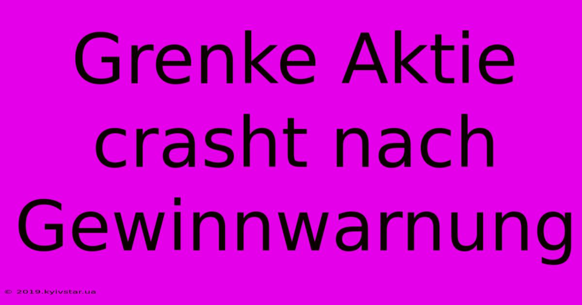 Grenke Aktie Crasht Nach Gewinnwarnung