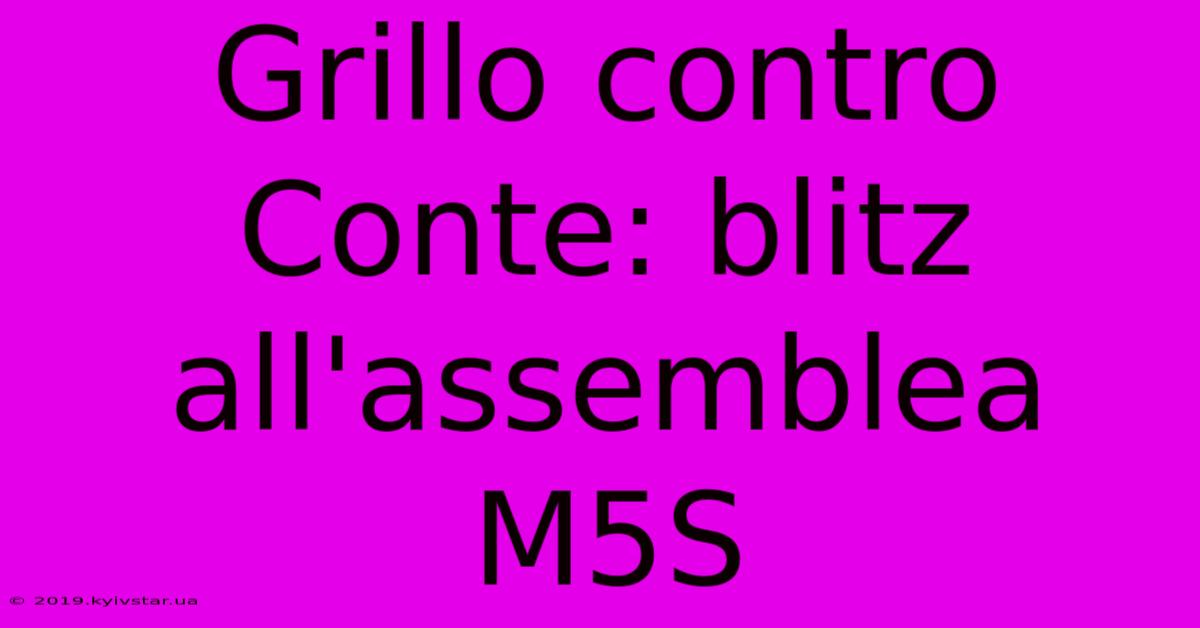 Grillo Contro Conte: Blitz All'assemblea M5S