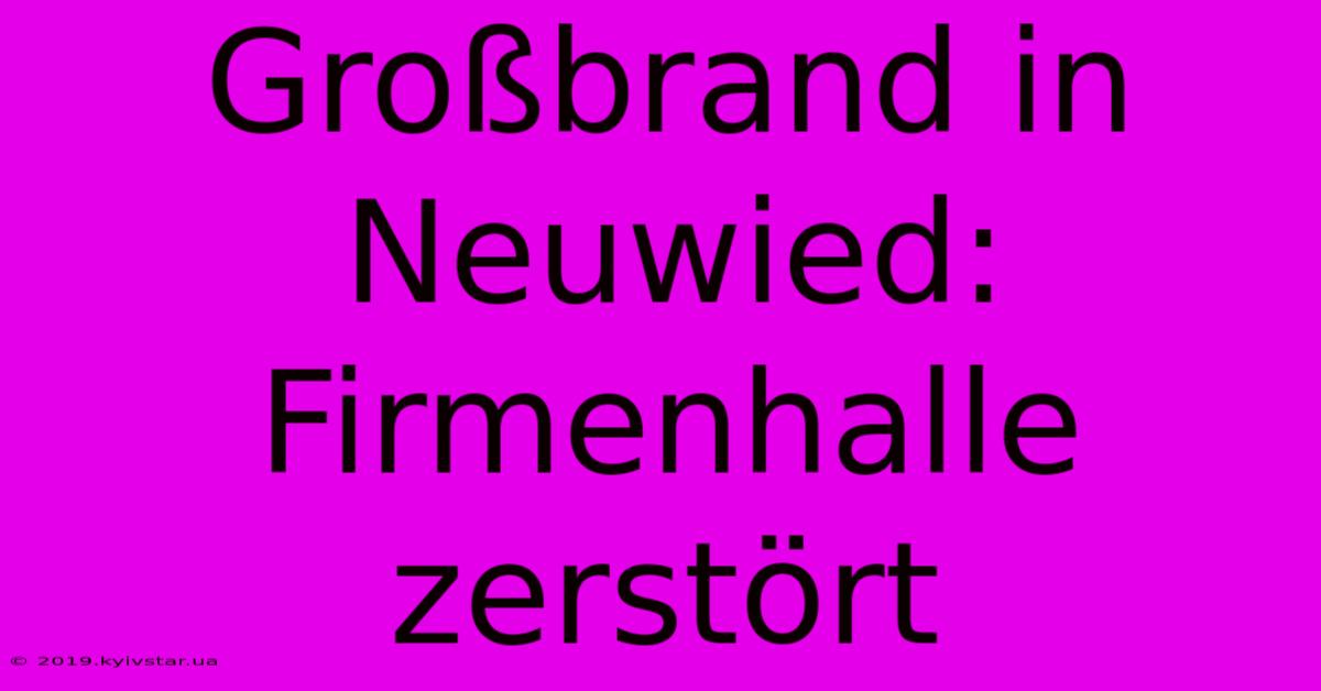 Großbrand In Neuwied: Firmenhalle Zerstört