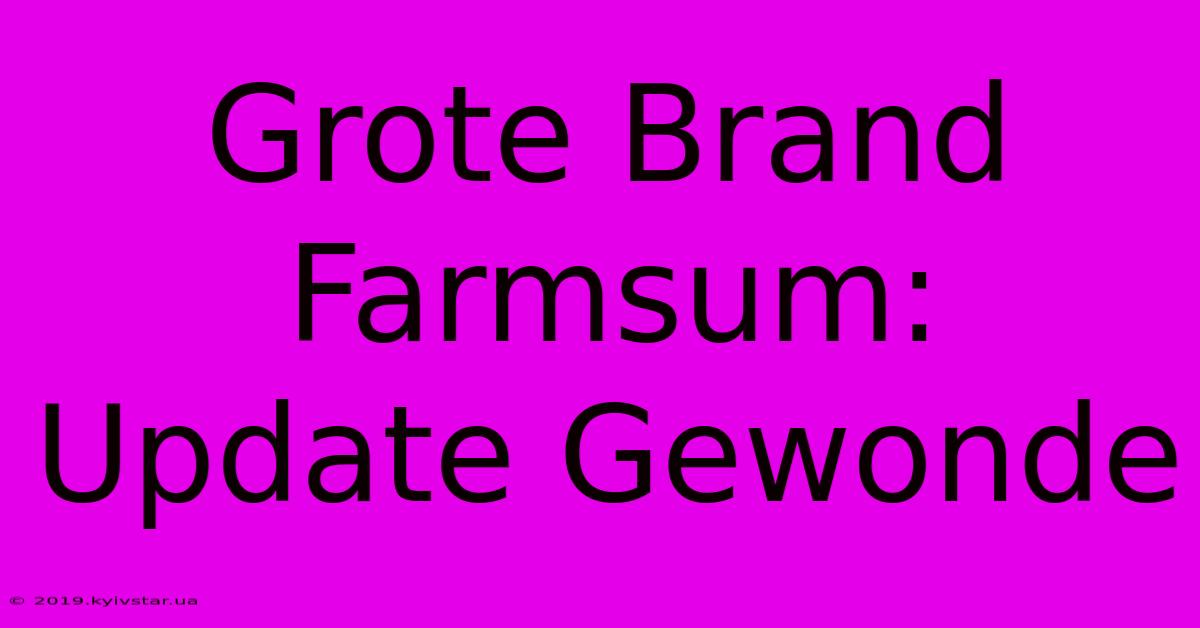 Grote Brand Farmsum: Update Gewonde