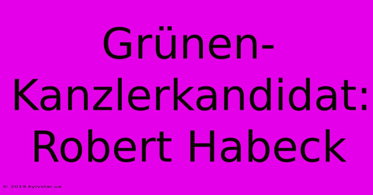 Grünen-Kanzlerkandidat: Robert Habeck 