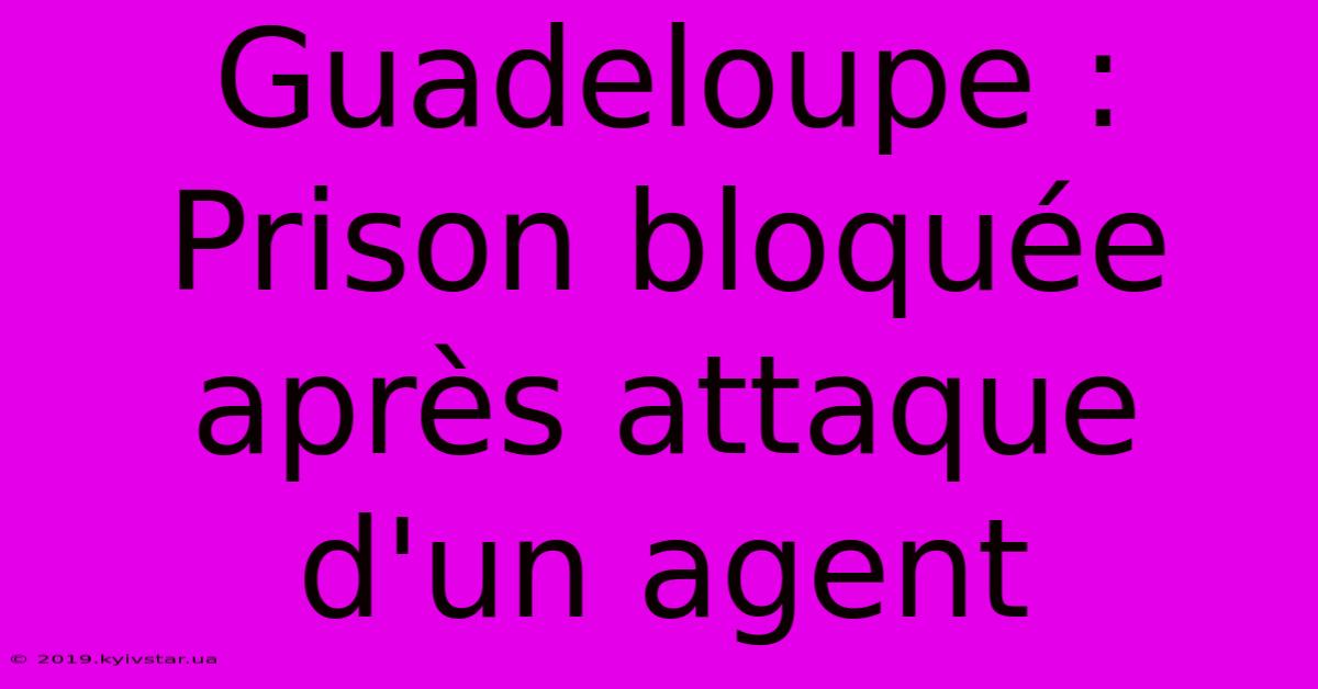 Guadeloupe : Prison Bloquée Après Attaque D'un Agent