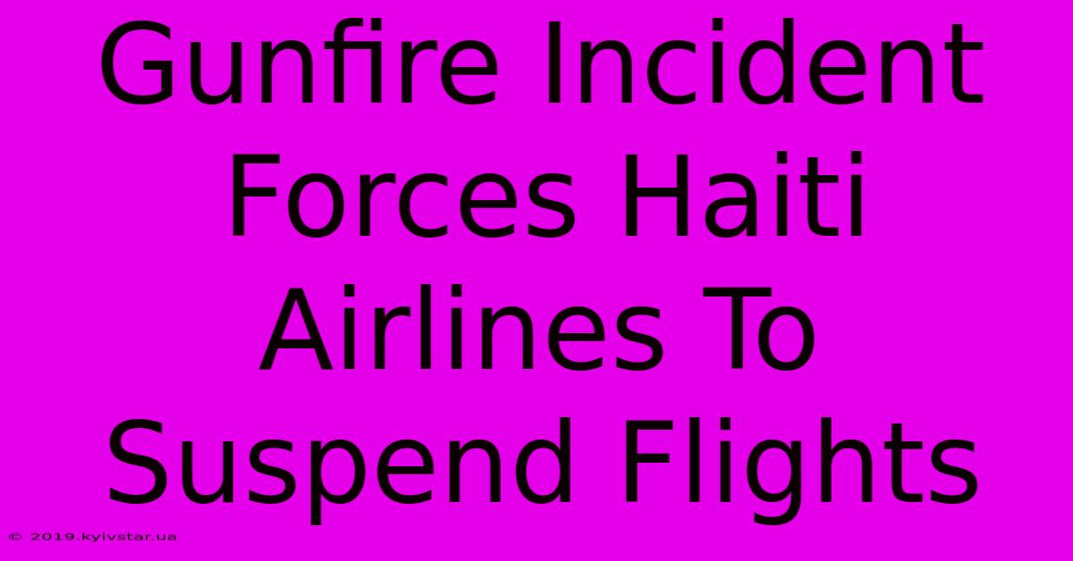 Gunfire Incident Forces Haiti Airlines To Suspend Flights 