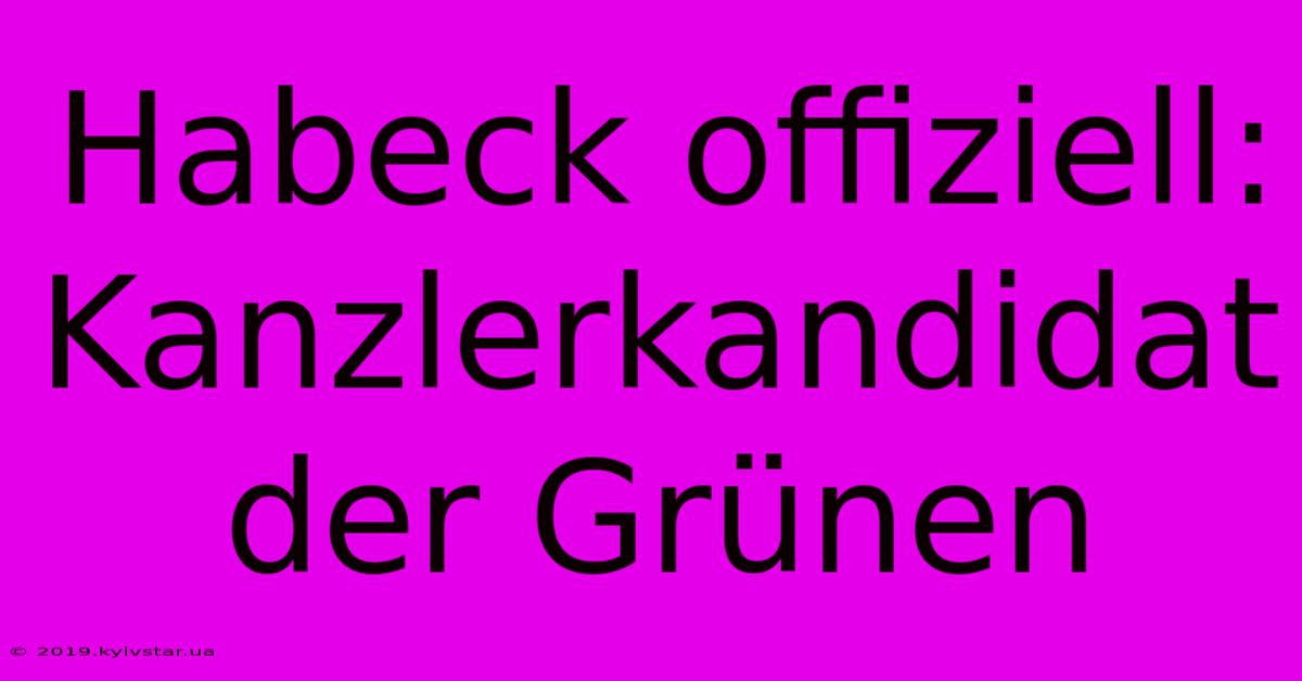 Habeck Offiziell: Kanzlerkandidat Der Grünen