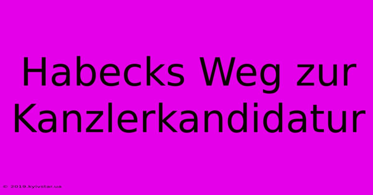 Habecks Weg Zur Kanzlerkandidatur