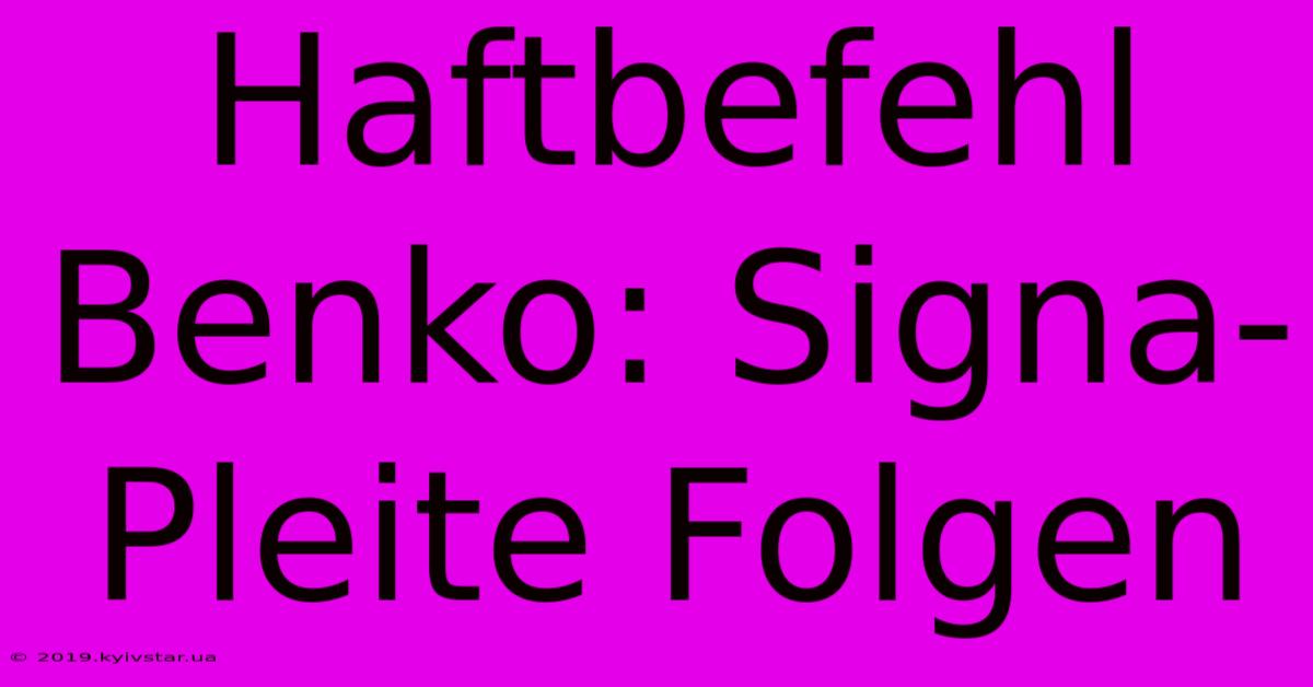 Haftbefehl Benko: Signa-Pleite Folgen