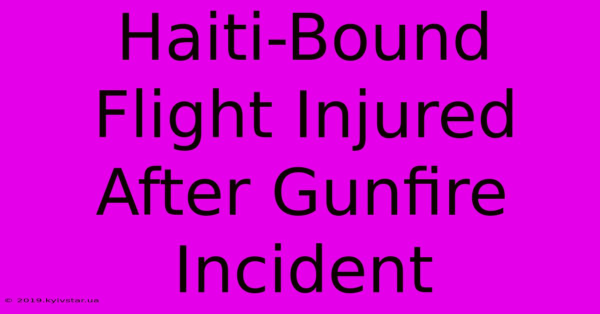 Haiti-Bound Flight Injured After Gunfire Incident