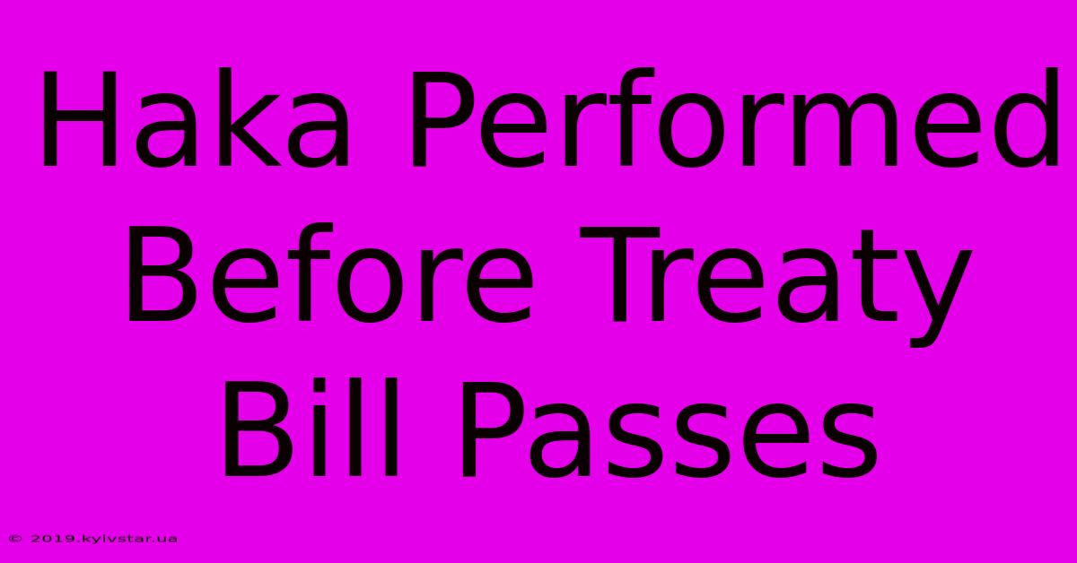 Haka Performed Before Treaty Bill Passes