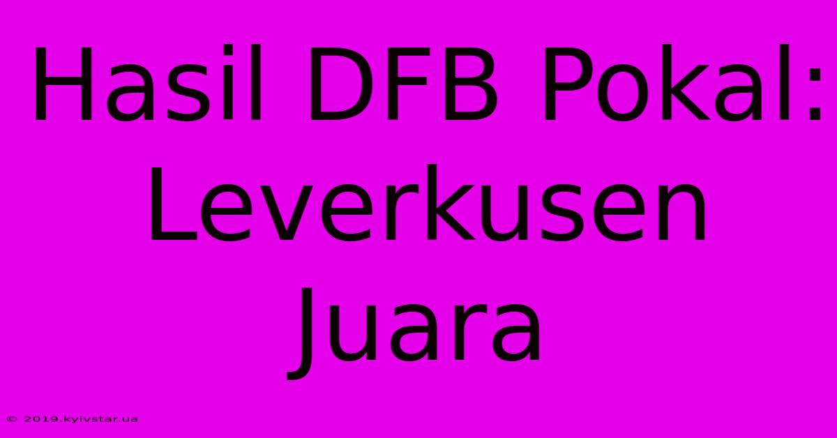 Hasil DFB Pokal: Leverkusen Juara