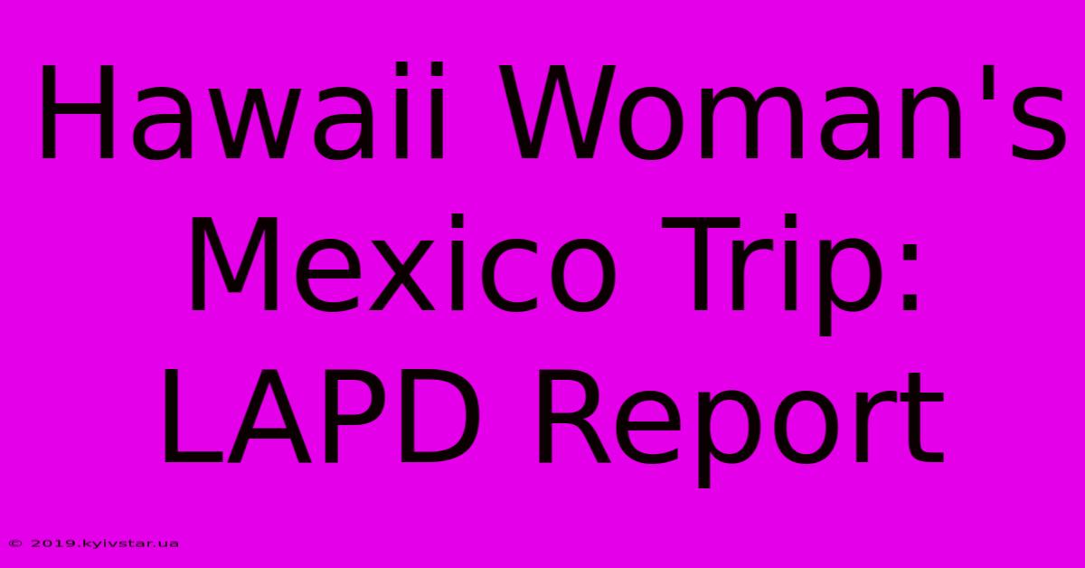 Hawaii Woman's Mexico Trip: LAPD Report