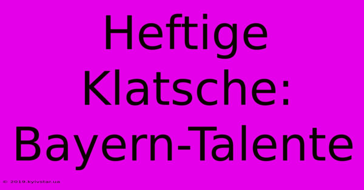 Heftige Klatsche: Bayern-Talente