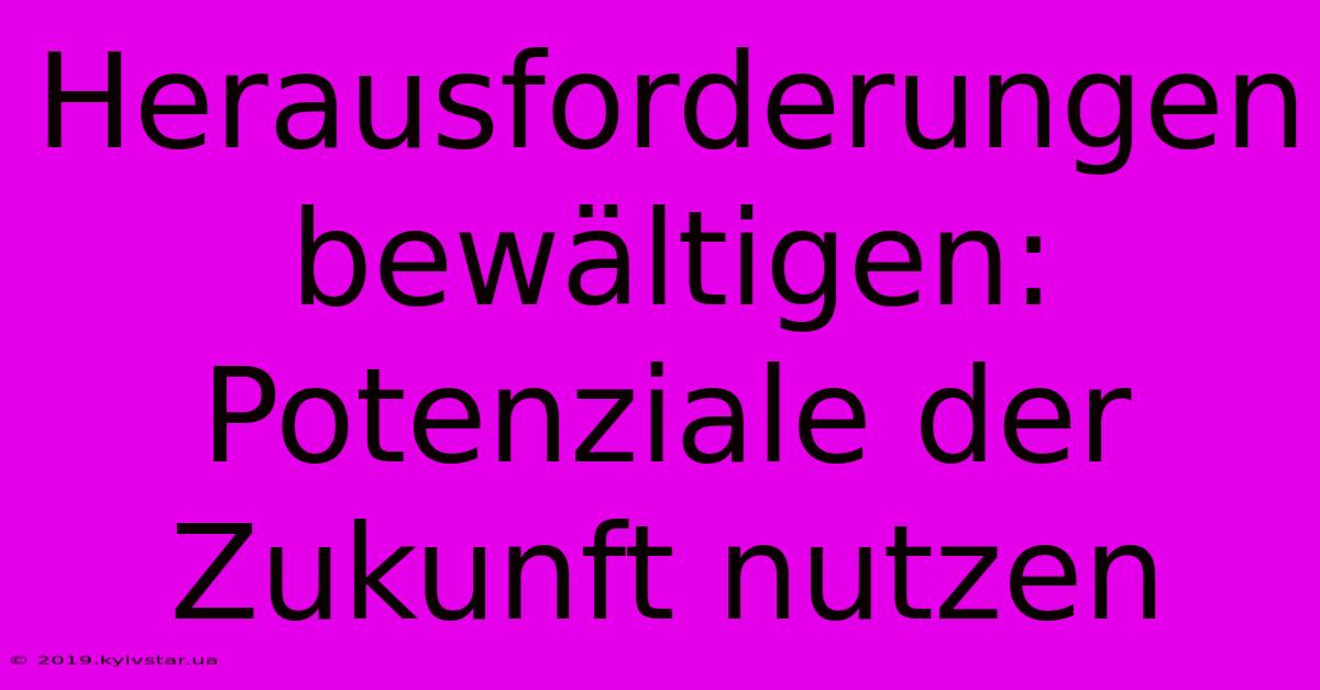 Herausforderungen Bewältigen: Potenziale Der Zukunft Nutzen 