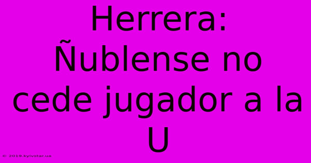 Herrera: Ñublense No Cede Jugador A La U