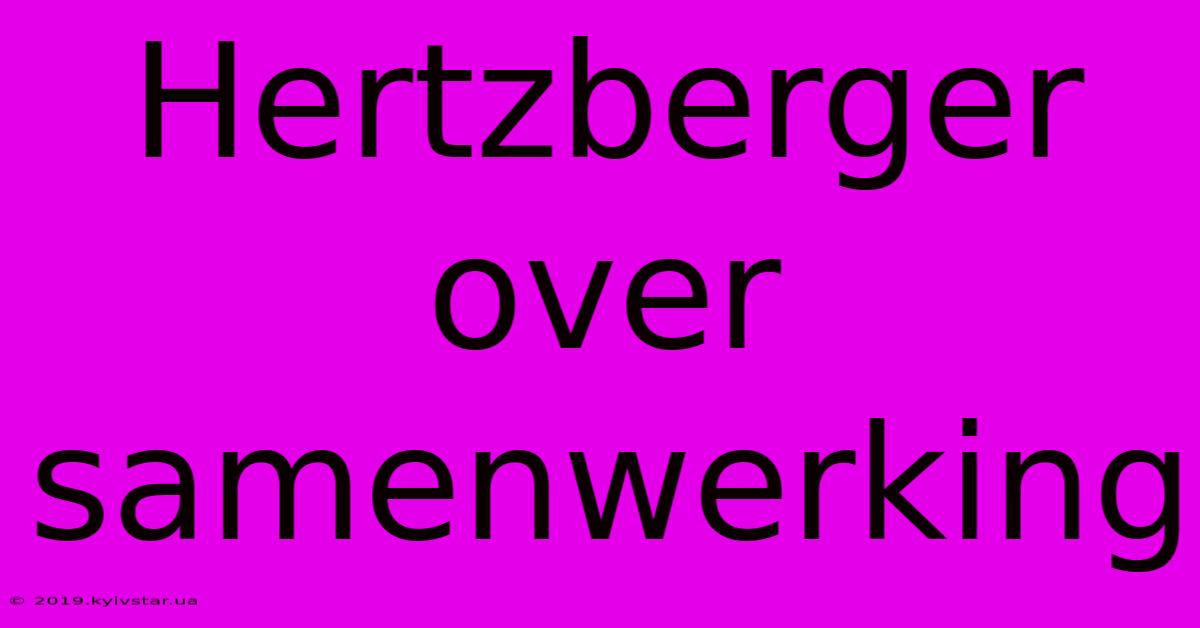 Hertzberger Over Samenwerking