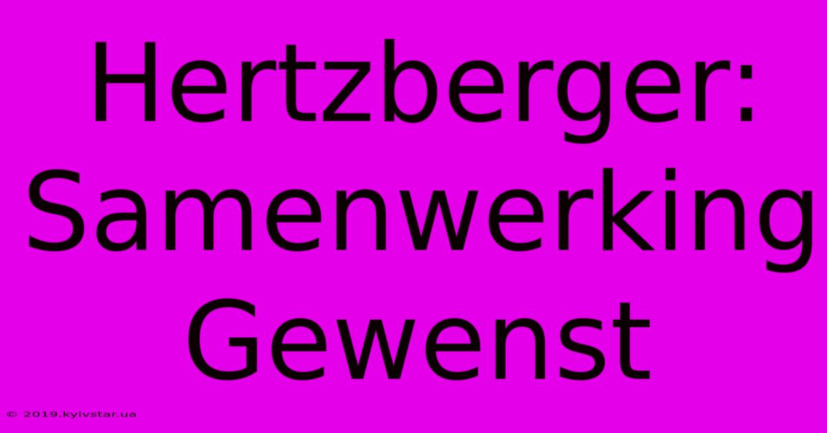 Hertzberger:  Samenwerking Gewenst