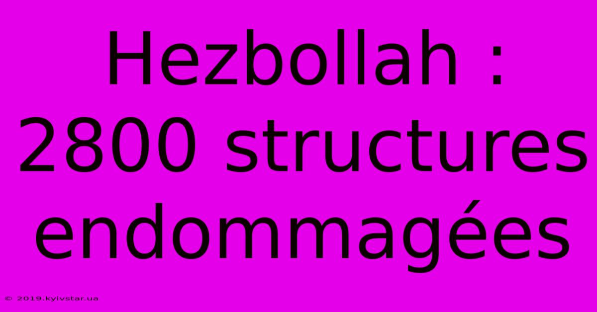 Hezbollah : 2800 Structures Endommagées