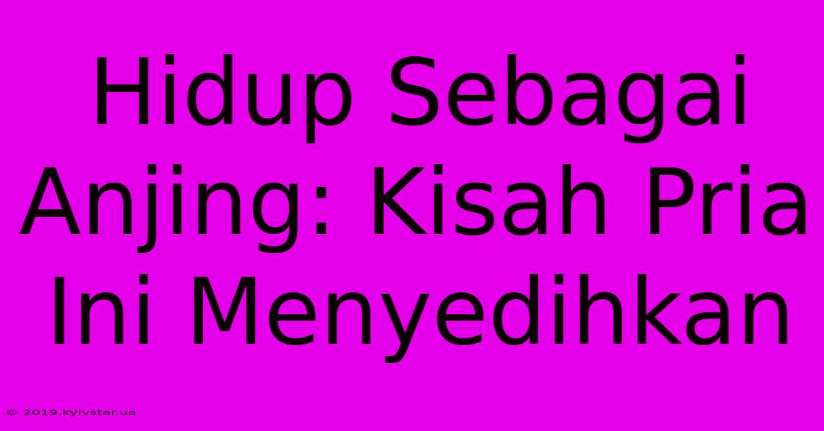 Hidup Sebagai Anjing: Kisah Pria Ini Menyedihkan