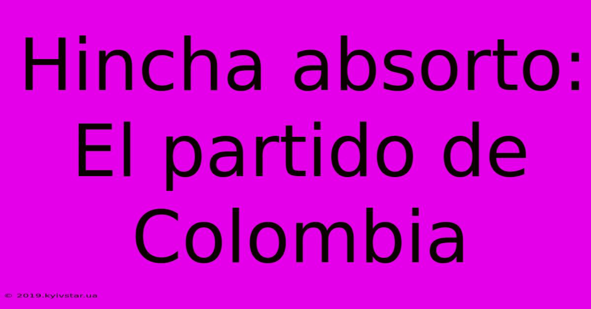 Hincha Absorto: El Partido De Colombia