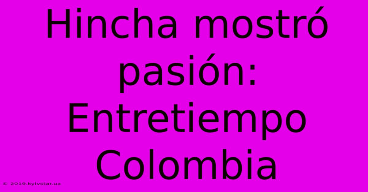 Hincha Mostró Pasión: Entretiempo Colombia