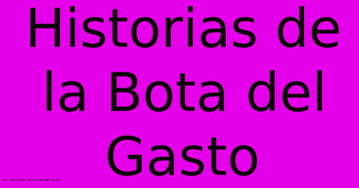 Historias De La Bota Del Gasto