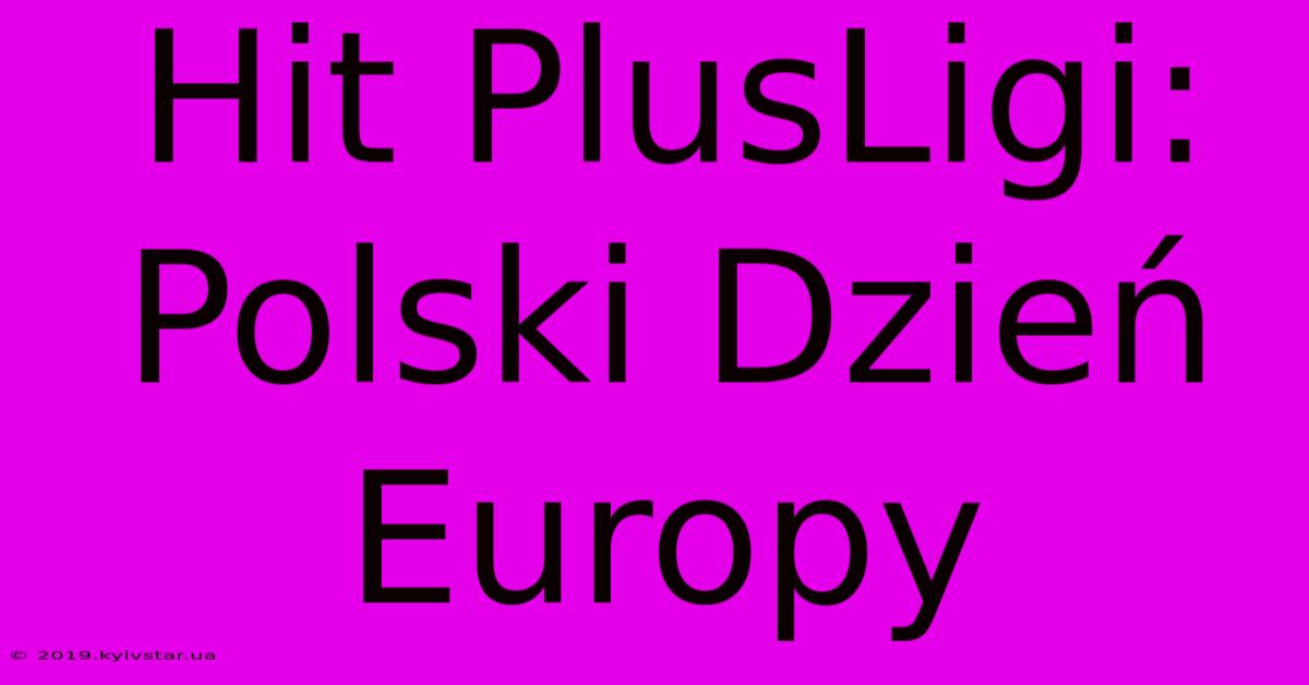 Hit PlusLigi: Polski Dzień Europy