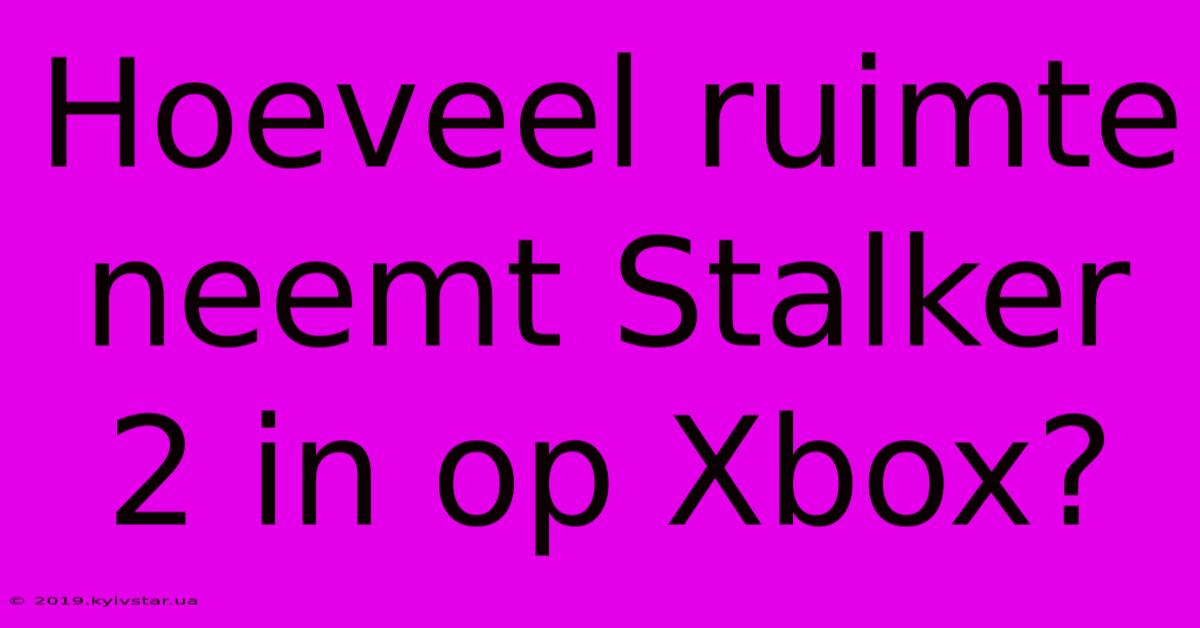 Hoeveel Ruimte Neemt Stalker 2 In Op Xbox? 