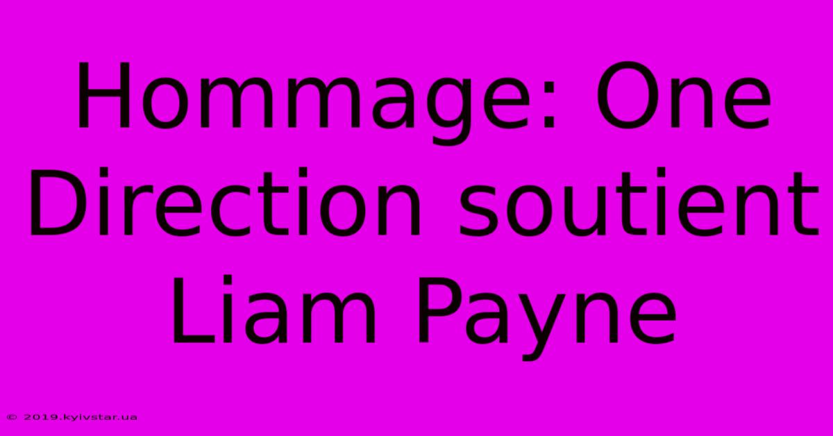 Hommage: One Direction Soutient Liam Payne