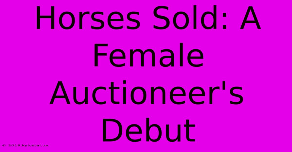 Horses Sold: A Female Auctioneer's Debut