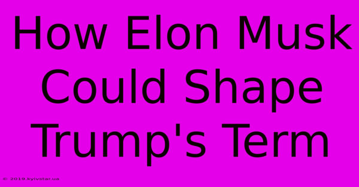 How Elon Musk Could Shape Trump's Term