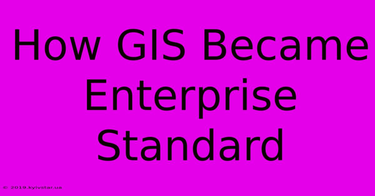 How GIS Became Enterprise Standard