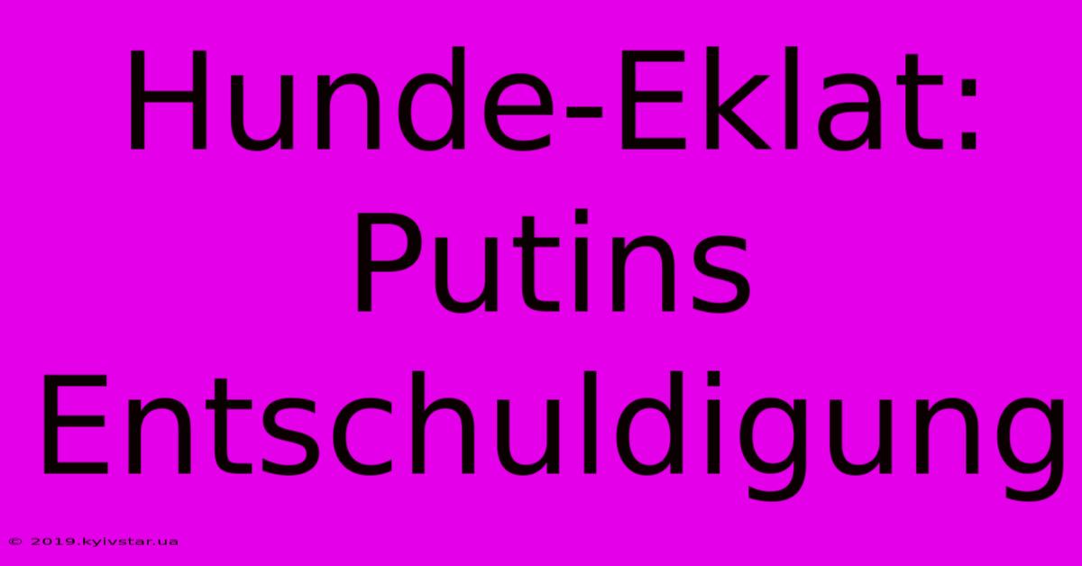 Hunde-Eklat: Putins Entschuldigung