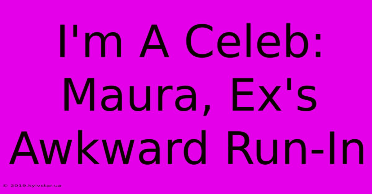 I'm A Celeb: Maura, Ex's Awkward Run-In