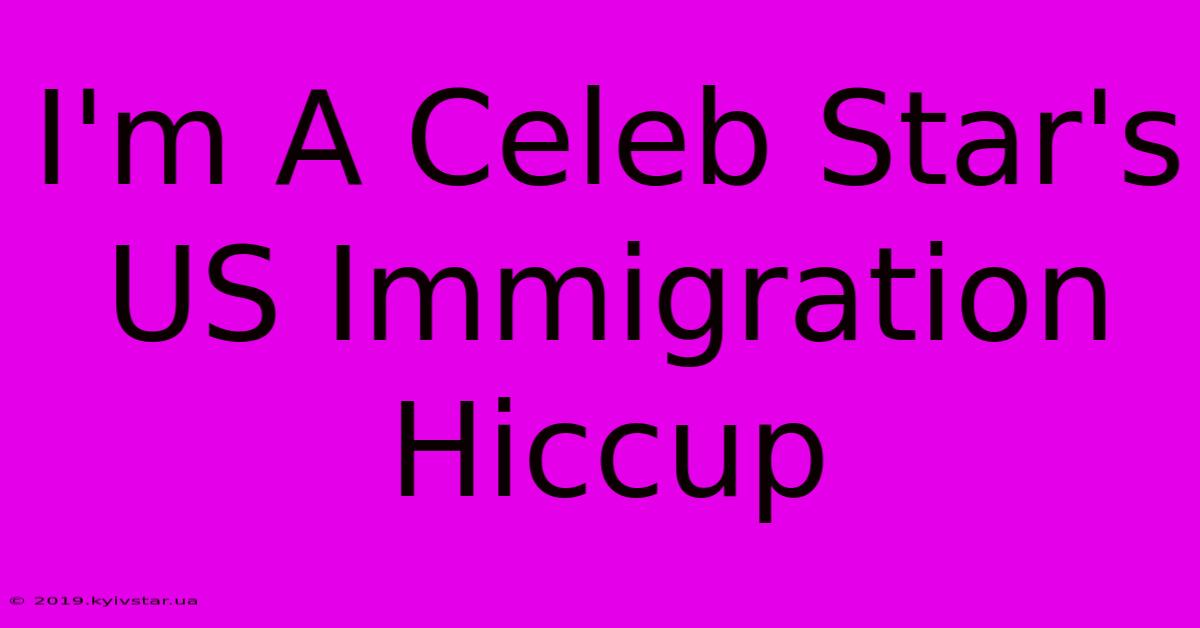 I'm A Celeb Star's US Immigration Hiccup