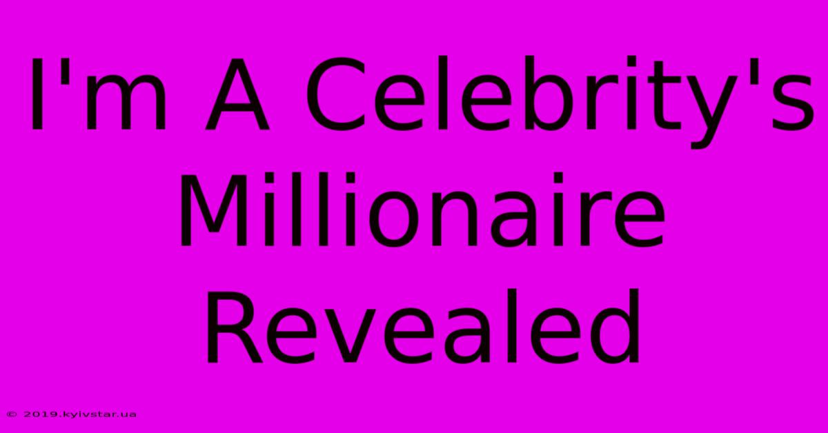 I'm A Celebrity's Millionaire Revealed