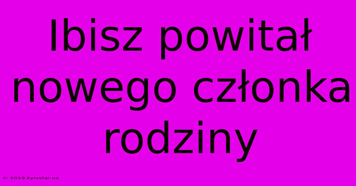 Ibisz Powitał Nowego Członka Rodziny