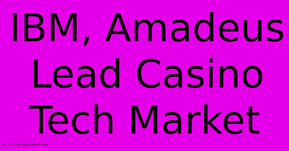 IBM, Amadeus Lead Casino Tech Market