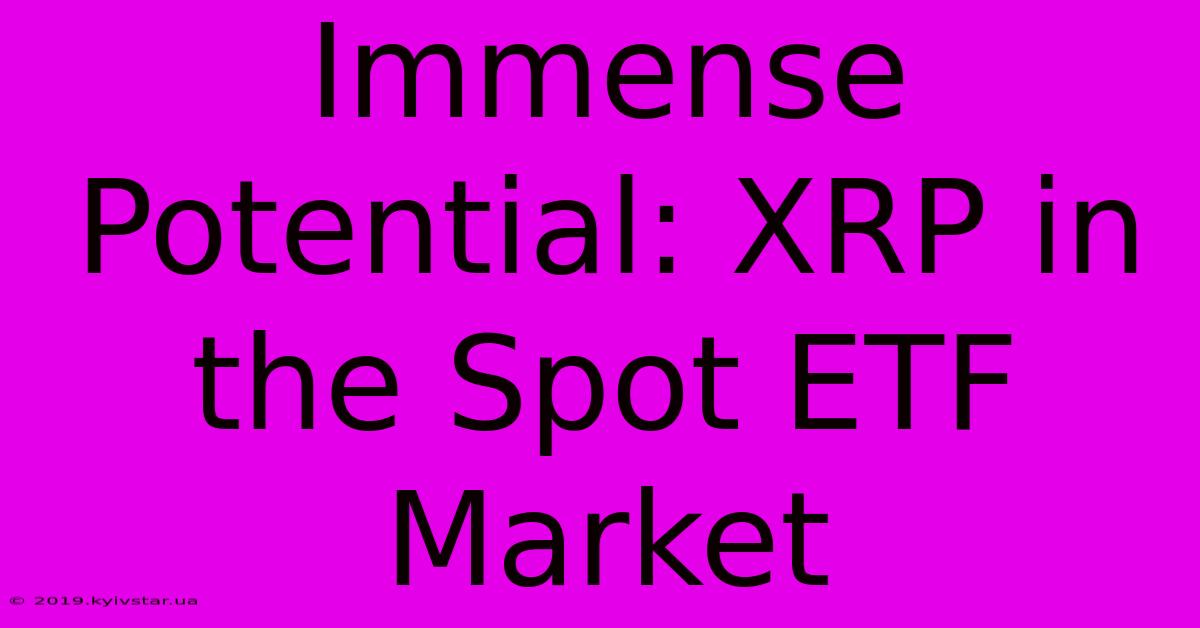 Immense Potential: XRP In The Spot ETF Market