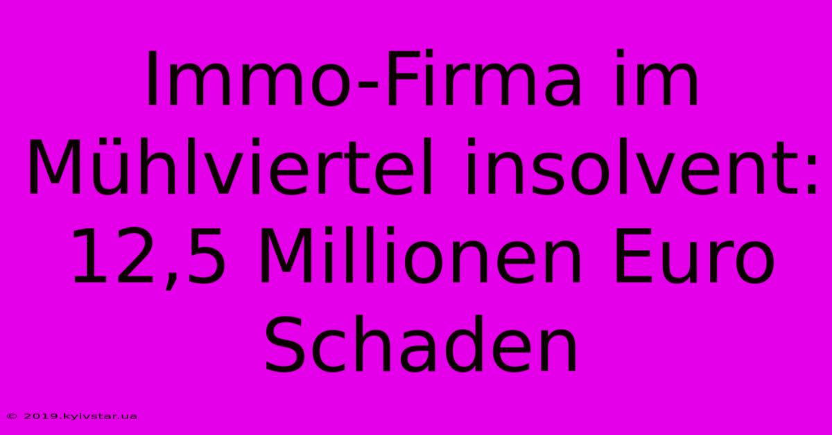 Immo-Firma Im Mühlviertel Insolvent: 12,5 Millionen Euro Schaden 