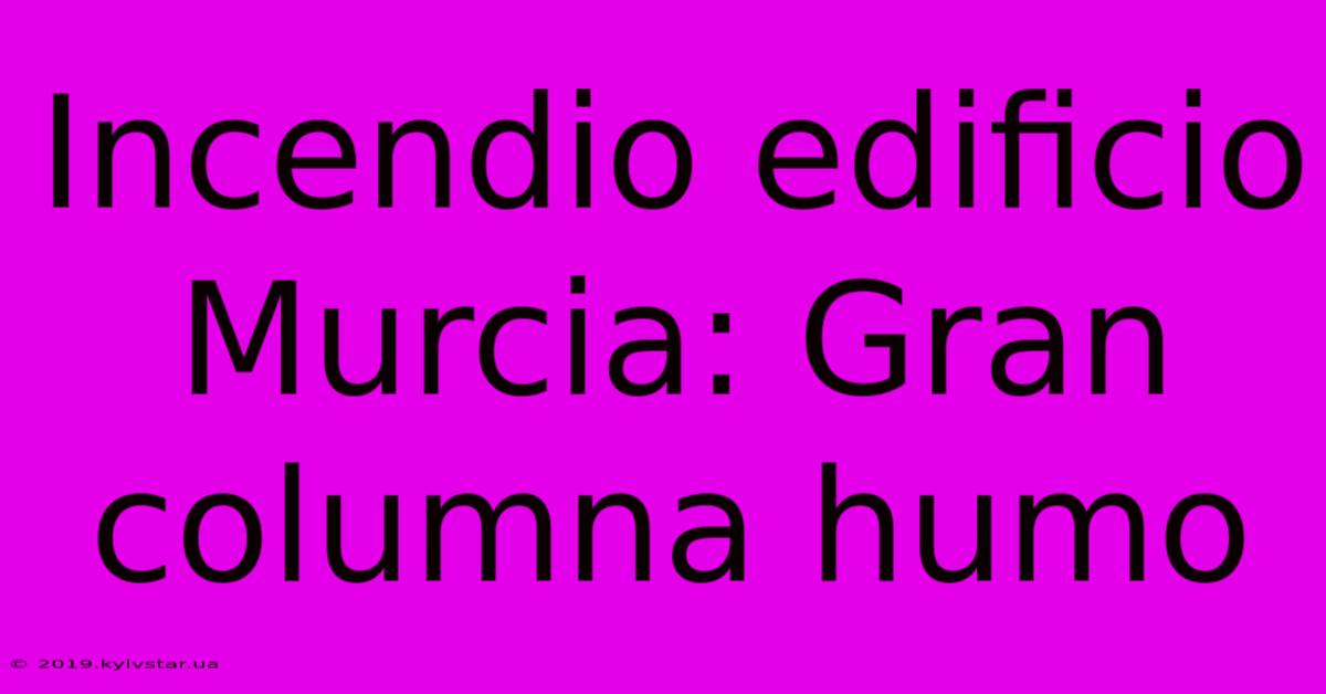 Incendio Edificio Murcia: Gran Columna Humo