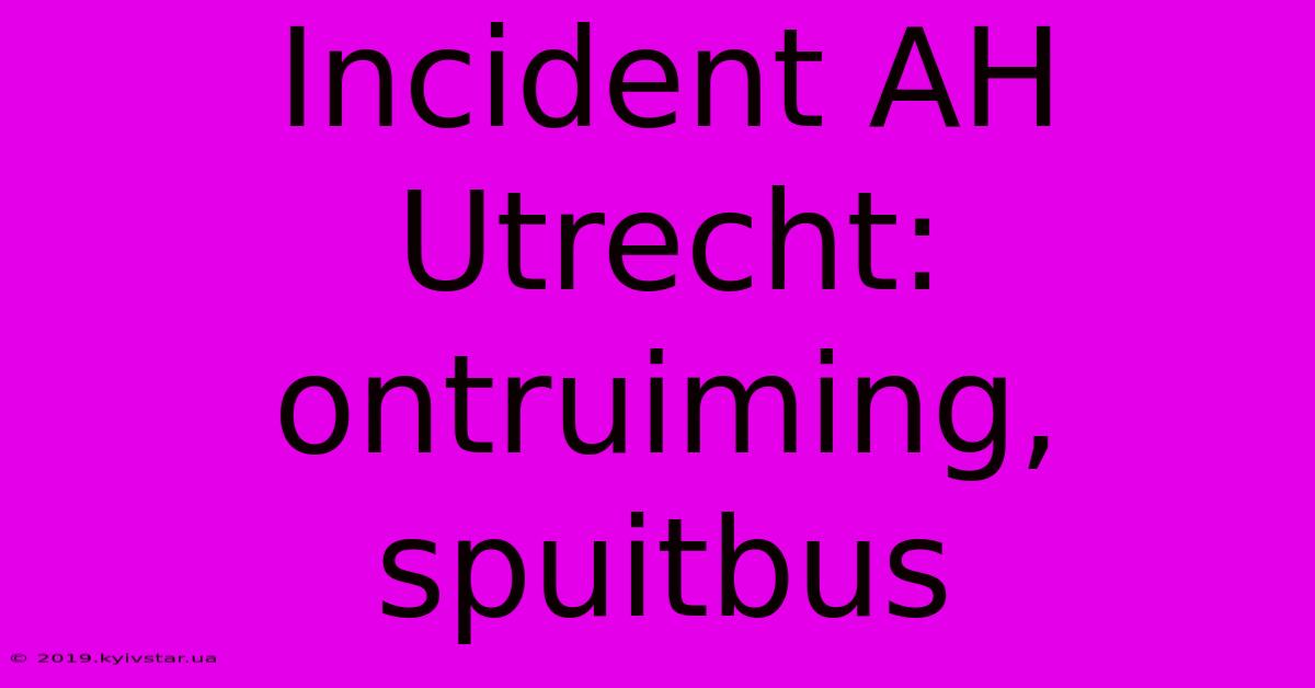 Incident AH Utrecht: Ontruiming, Spuitbus