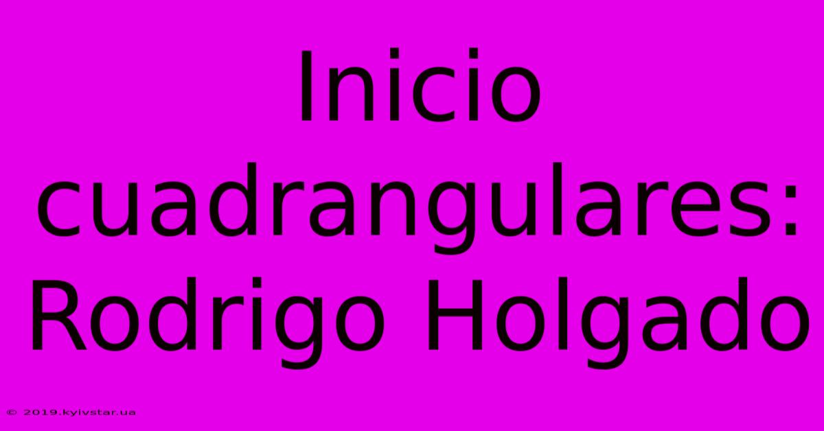 Inicio Cuadrangulares: Rodrigo Holgado