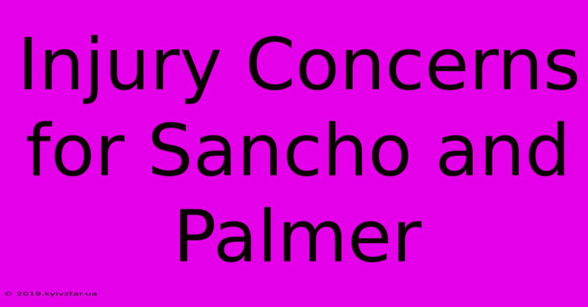 Injury Concerns For Sancho And Palmer