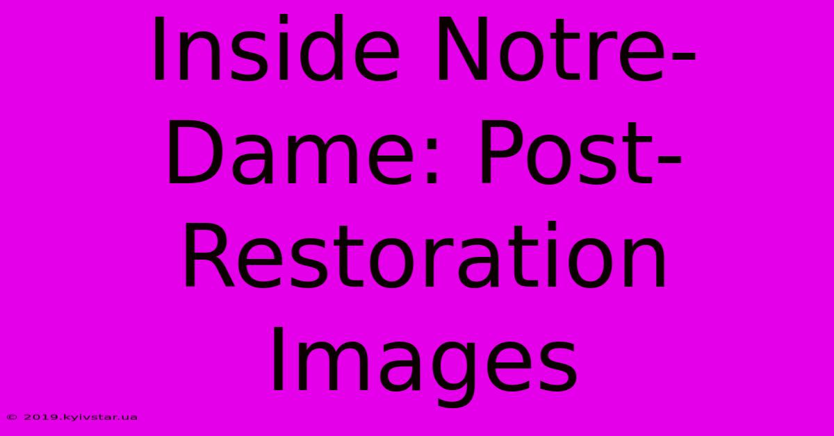 Inside Notre-Dame: Post-Restoration Images