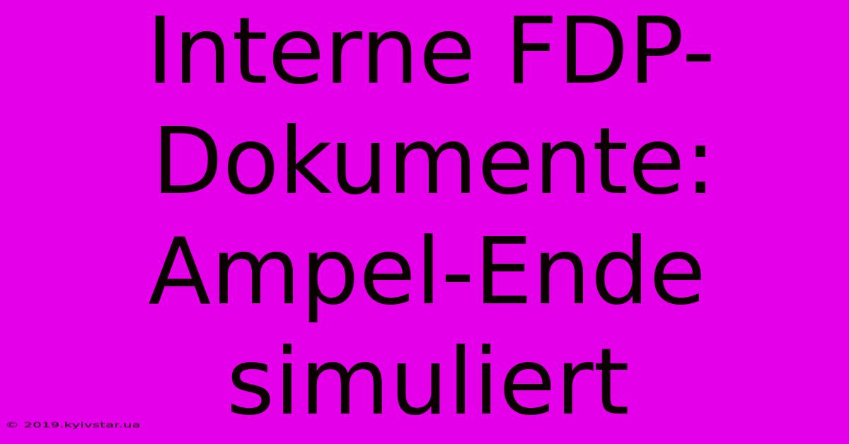 Interne FDP-Dokumente: Ampel-Ende Simuliert