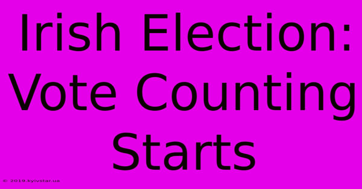 Irish Election: Vote Counting Starts