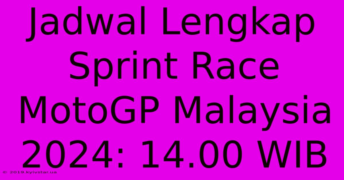 Jadwal Lengkap Sprint Race MotoGP Malaysia 2024: 14.00 WIB