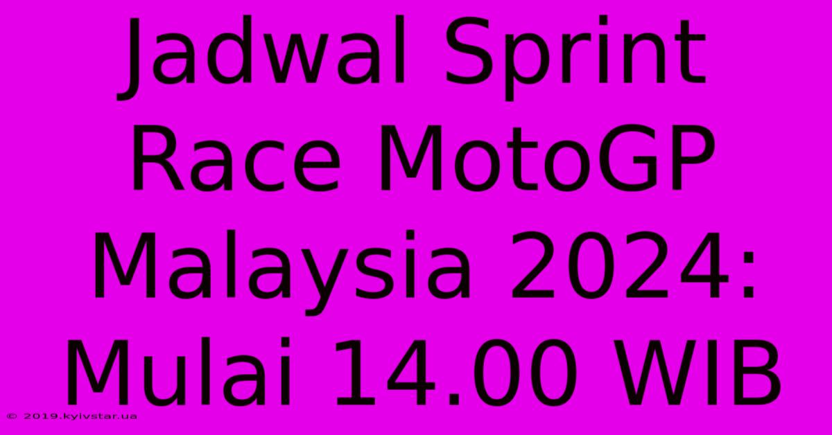 Jadwal Sprint Race MotoGP Malaysia 2024: Mulai 14.00 WIB