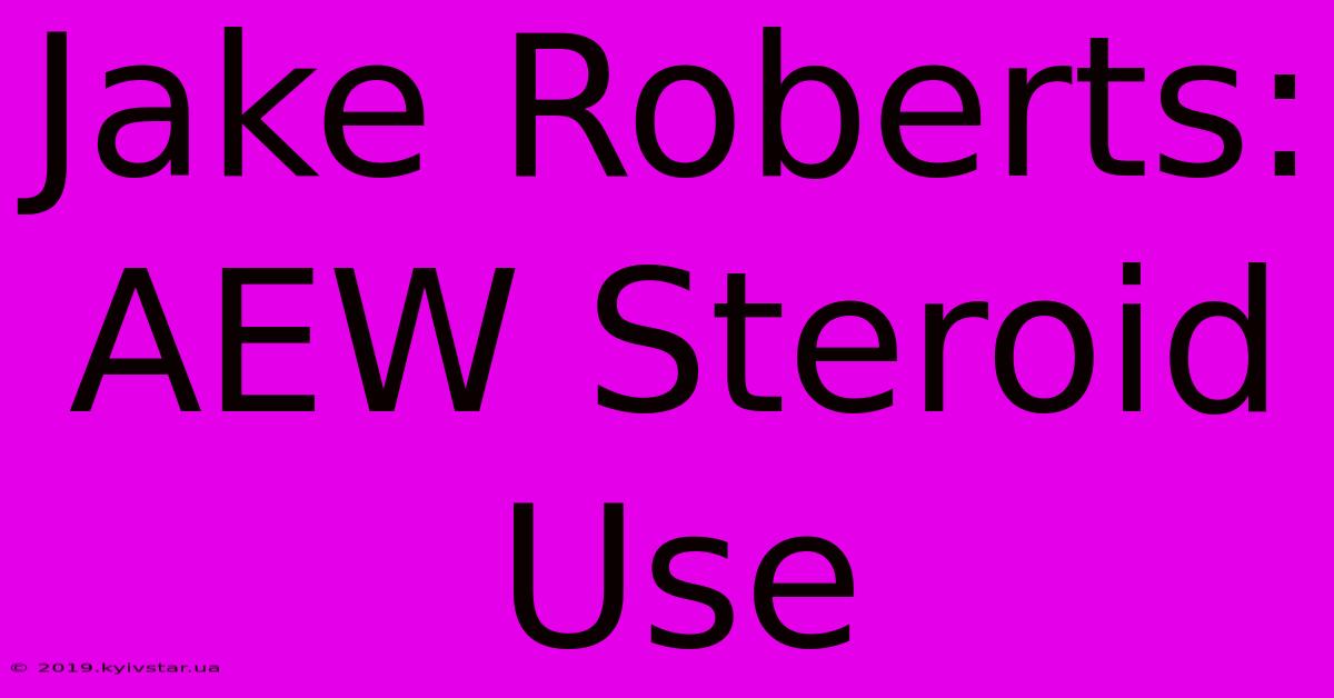 Jake Roberts: AEW Steroid Use