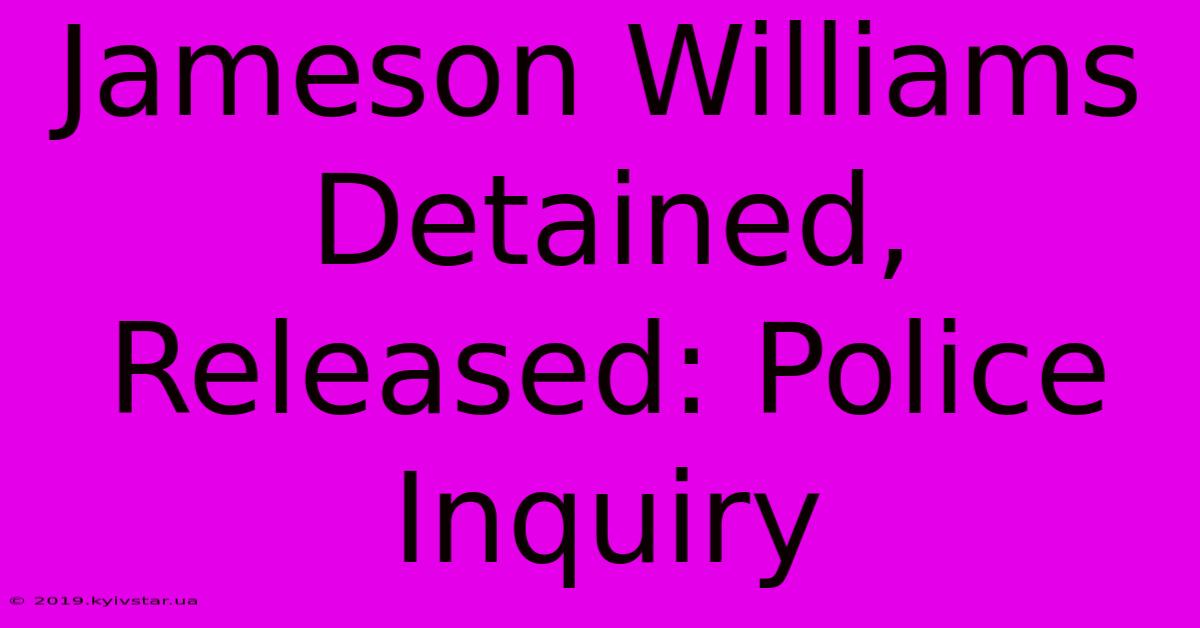 Jameson Williams Detained, Released: Police Inquiry