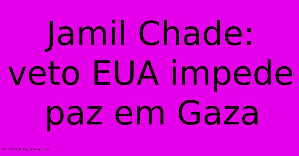 Jamil Chade: Veto EUA Impede Paz Em Gaza